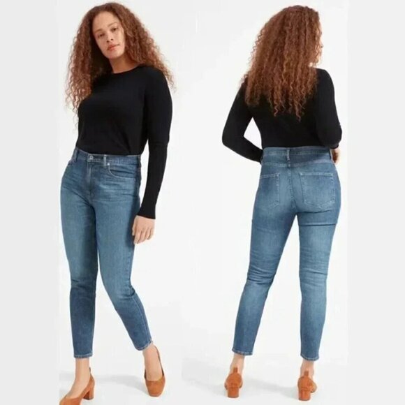 Everlane Cropped Ankle Denim Jeans Blue Medium Wash Size 26 - Picture 1 of 9